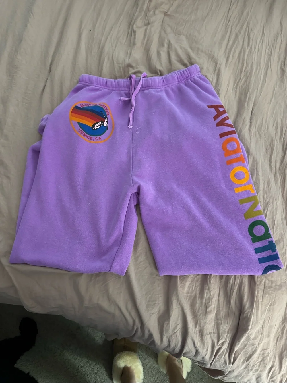 Aviator Nation Purple Zip Hoodie & Matching Sweatpants Set